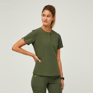 Figs women's Dark Olive Bristol - Slim Henley Scrub Top - S / Dark Olive